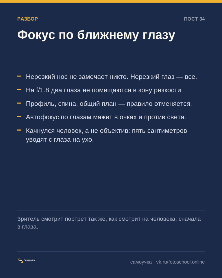 Резкость по глазу: когда это правило и когда нет